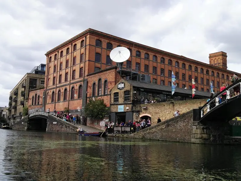 Aerial view over Camden Market, London