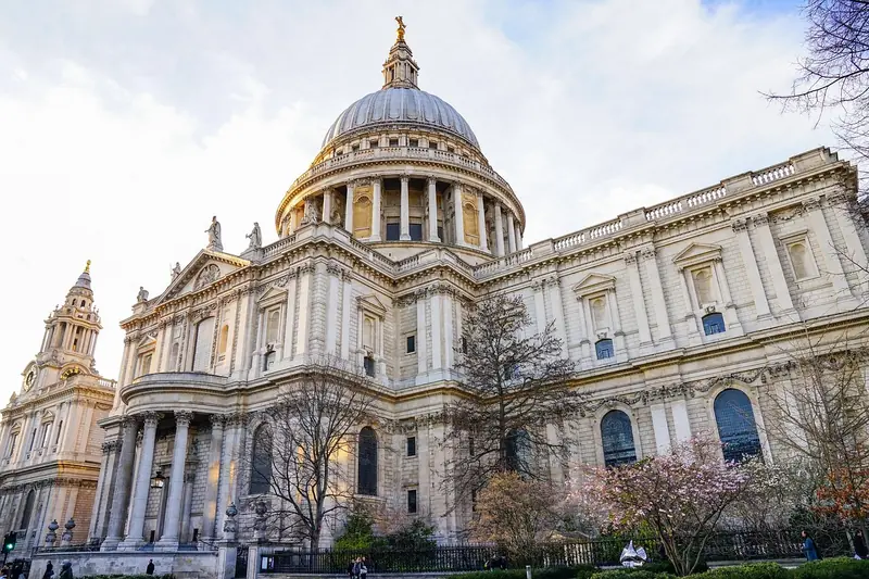 St Paul's Cathedral dome against the sky, London