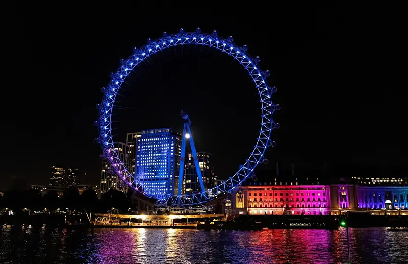 The London Eye and the South Bank of the River Thames, London