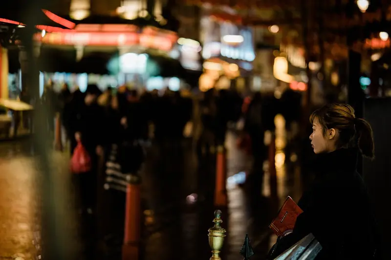 London's Chinatown lit up at night