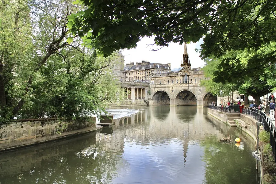 Georgian architecture and Roman Baths in the city of Bath, England