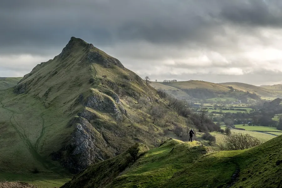 Hiking trail through the hills of northern England