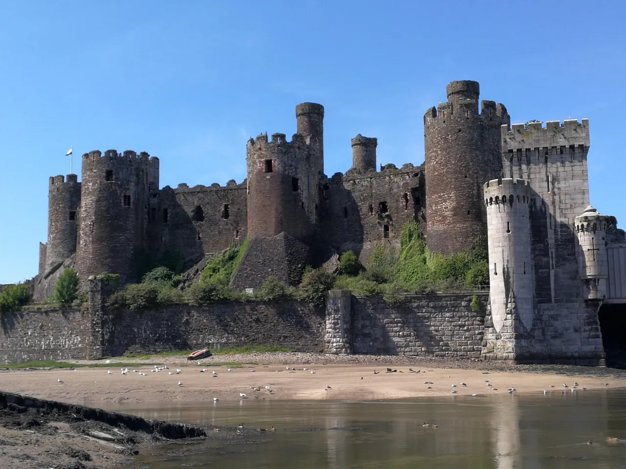 Medieval Welsh castle on the coast of Wales