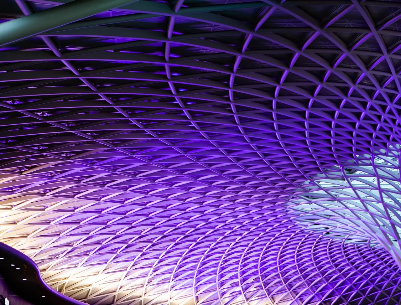 Ornate ceiling at King's Cross Station, London