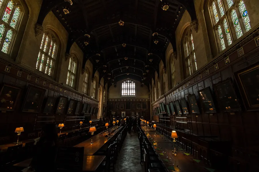 Gothic library interior in Oxford, England